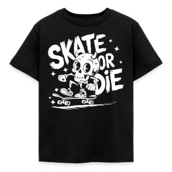 Skateur Streetart Skate or Die - T-shirt Enfant - noir - Devant - AI Model Kid Female (0cm)