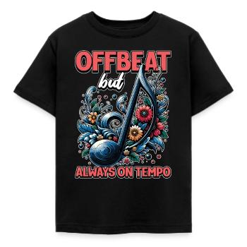 Music Teacher Offbeat But Loves Musical Instrument - Kids' T-Shirt - black - Front - AI Model Kid Female (0cm)
