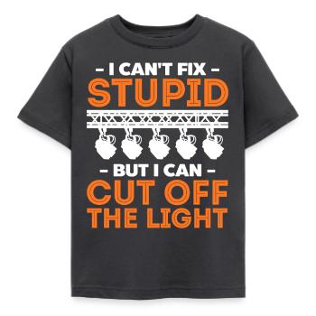 Funny Lighting Technician Statement Design - Kids' T-Shirt - dark grey - Front - AI Model Kid Female (0cm)