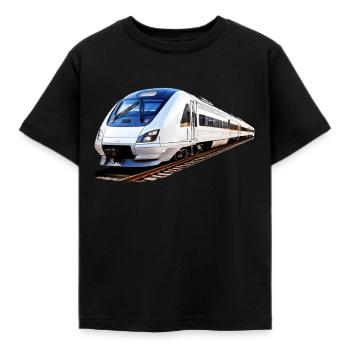 ZUG TRAIN - Kinder T-Shirt - Schwarz - Vorne - AI Model Kid Female (0cm)