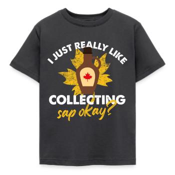 I just really like collecting sap okay Design - Kinder T-Shirt - Dunkelgrau - Vorne - AI Model Kid Female (0cm)
