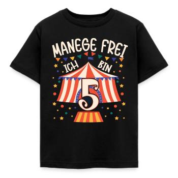 Zirkus Manege Geburtstagsmotiv 5 Jahre Jungen Bday - Kinder T-Shirt - Schwarz - Vorne - AI Model Kid Female (0cm)