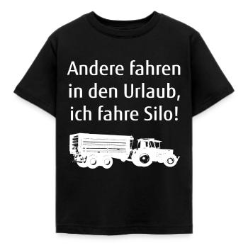 Andere fahren in den Urlaub ich fahre Silo - Kinder T-Shirt - Schwarz - Vorne - AI Model Kid Female (0cm)