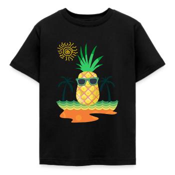 Sommer - Kinder T-Shirt - Schwarz - Vorne - AI Model Kid Female (0cm)