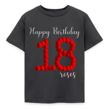 18th birthday - Kids' T-Shirt - dark grey - Front - AI Model Kid Female (0cm)
