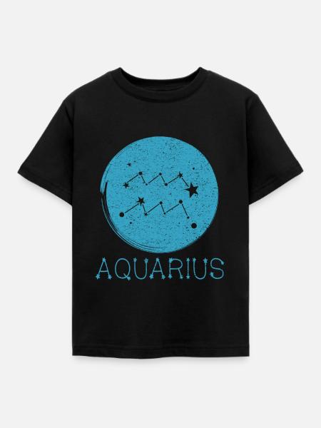 Sternzeichen Wassermann - Kinder T-Shirt - Schwarz