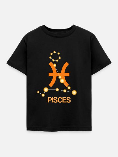 Sternzeichen Fisch - Kinder T-Shirt - Schwarz