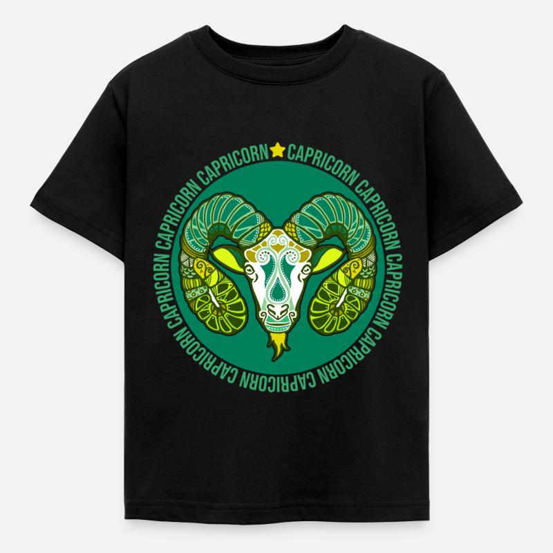 Sternzeichen Steinbock - Kinder T-Shirt - Schwarz