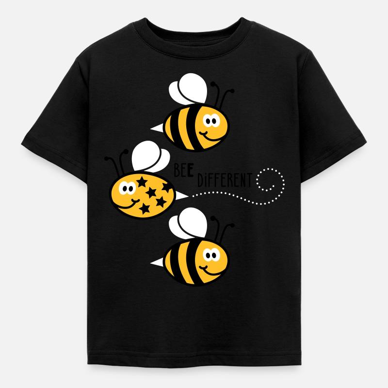 Be different - be yourself - Bee - Bee - 3C - Kids' T-Shirt - black