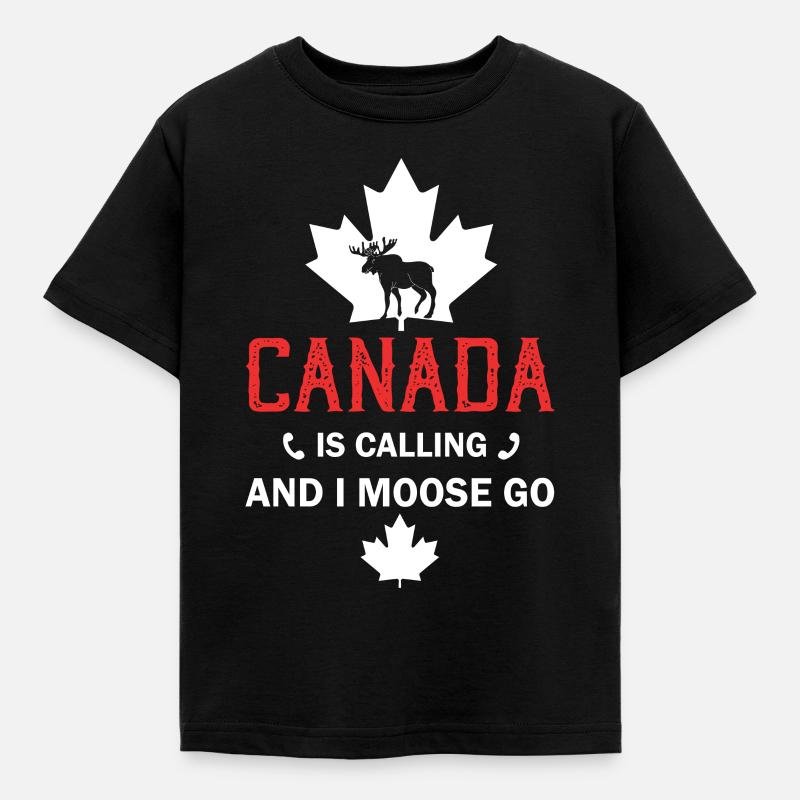 Orignal du Canada Drapeau canadien Feuille d’érable - T-shirt Enfant - noir