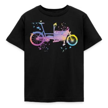 Heavy Duty Bike Cargo Bike Cargo Bike Cargo Bike - Kids' T-Shirt - black - Front - AI Model Kid Female (0cm)