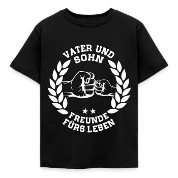 Vater und Sohn Freunde fürs Leben - Lorbeerkranz - Kids' T-Shirt - black - Front - AI Model Kid Female (0cm)
