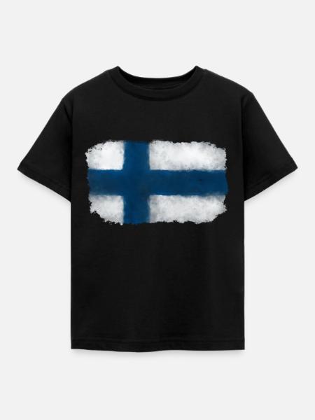 Finnland - Kinder T-Shirt - Schwarz