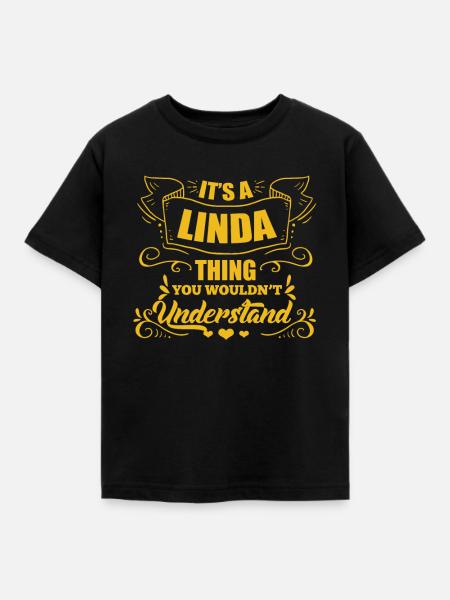 Linda - Kinder T-Shirt - Schwarz