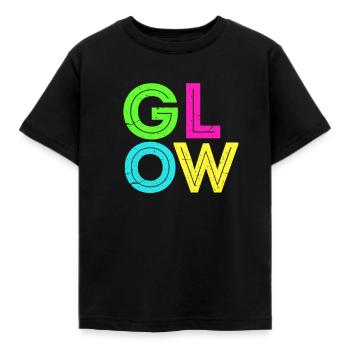 Glow Holy Festival Neon Led Party thema geschenk - Kinderen T-shirt - zwart - Voor - AI Model Kid Female (0cm)