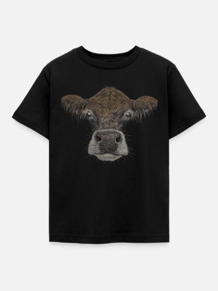 Cow Cow Casual Cow Cattle Drawing Gift - Børne-T-shirt - sort
