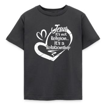 Jesus - Kinder T-Shirt - Dunkelgrau - Vorne - AI Model Kid Female (0cm)