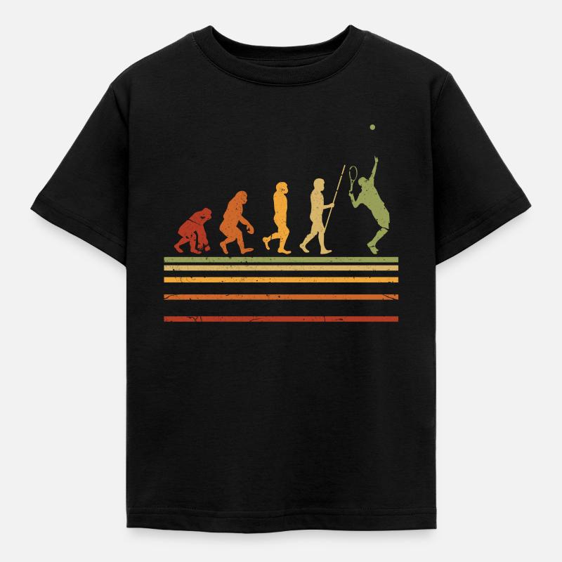 Tennis Evolution - Kinder T-Shirt - Schwarz