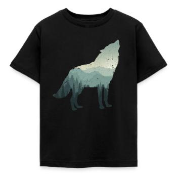 loup - T-shirt Enfant - noir - Devant - AI Model Kid Female (0cm)
