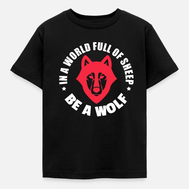 Wolf Wolves Wolfpack Nature werewolf gift - Kids' T-Shirt - black