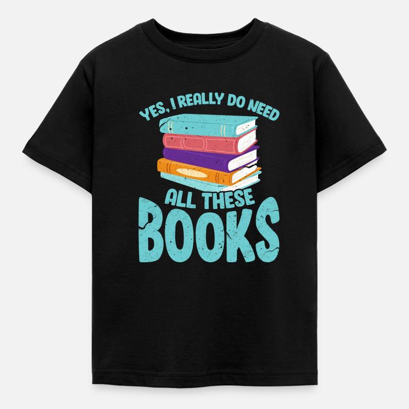 Bücher - Kinder T-Shirt - Schwarz