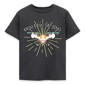 Pew Pew Mode espion sur enregistreur caché - T-shirt Enfant - charbon - Devant - AI Model Kid Female (0cm)