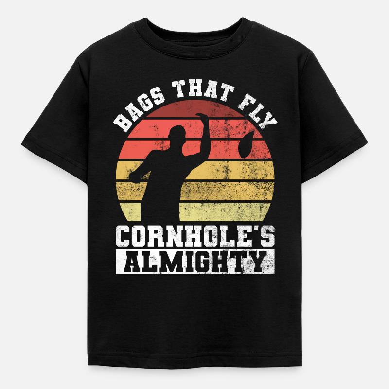 Cornhole Player Blind Hole - Funny Cornhole - Kids' T-Shirt - black