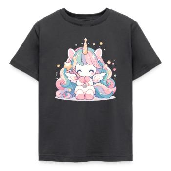 Licorne Kawaii Japonais - T-shirt Enfant - charbon - Devant - AI Model Kid Female (0cm)