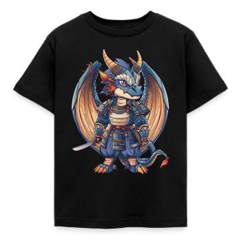 Dragon Samouraï Dragon Japonais Enfants - T-shirt Enfant - noir - Devant - AI Model Kid Female (0cm)