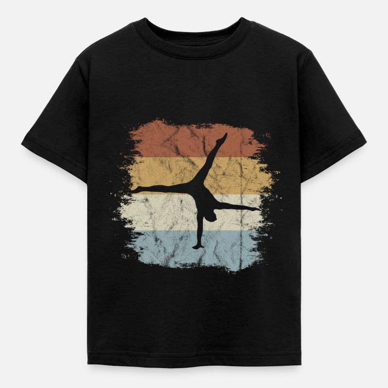 Retro Vintage Style Handstand Einarm Akrobatik - Kinder T-Shirt - Schwarz