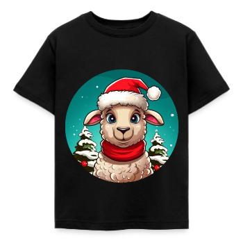 Schafe Weihnachten - Kinder T-Shirt - Schwarz - Vorne - AI Model Kid Female (0cm)