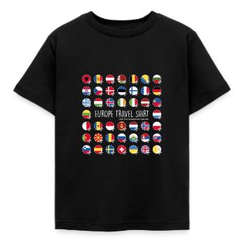 Europa Travel Shirt - Travel Europe - Kinder T-Shirt - Schwarz - Vorne - AI Model Kid Female (0cm)
