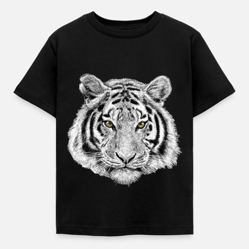 Tiger Löwe Lion Geschenk - Kinder T-Shirt - Schwarz