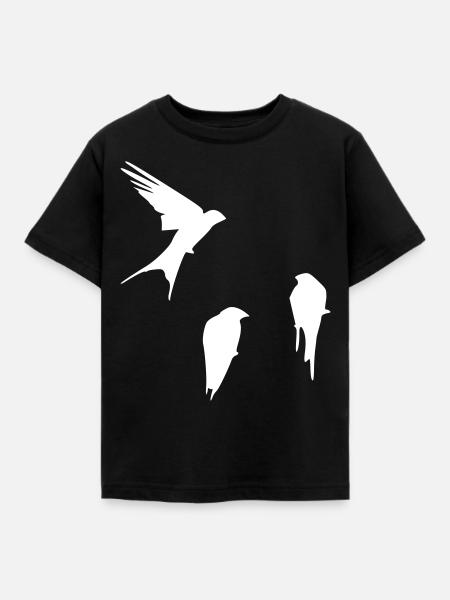 schwalben - Kinder T-Shirt - Schwarz