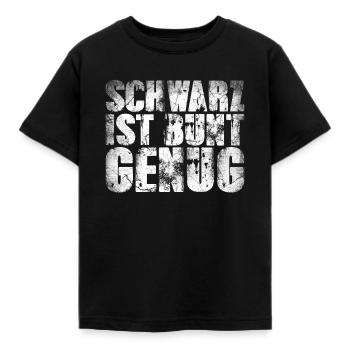 Black is colorful enough - Kids' T-Shirt - black - Front - AI Model Kid Female (0cm)