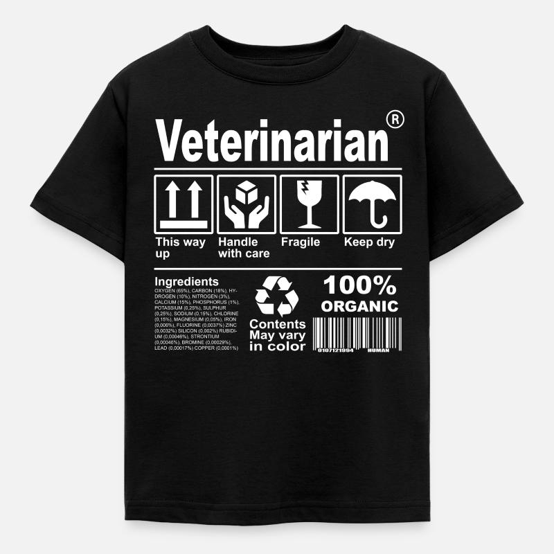 Veterinarian Product Description Tshirt - Kinder T-Shirt - Schwarz