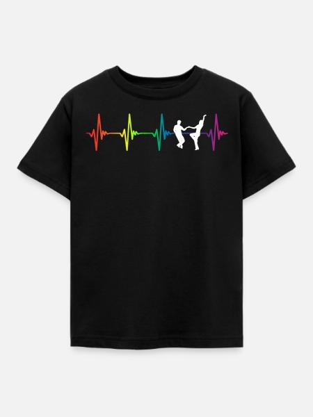 Swing Dance Rainbow Heartbeat - Kinder T-Shirt - Schwarz