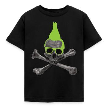Punk Skull - Irokese Punkrock Totenkopf Shirt - Kinder T-Shirt - Schwarz - Vorne - AI Model Kid Female (0cm)