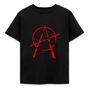 Anarchy A, Anarchy, Punk Shirt - Kids' T-Shirt - black - Front - AI Model Kid Female (0cm)