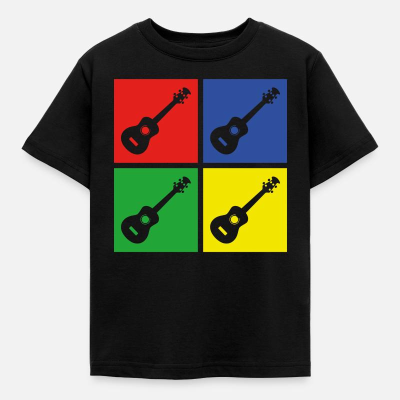 Ukulele - Kids' T-Shirt - black