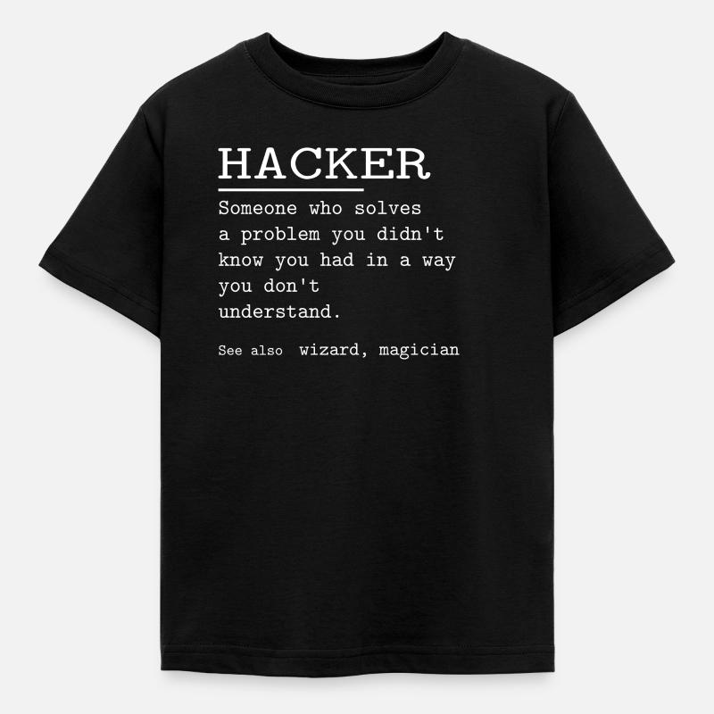 HACKER - Kinder T-Shirt - Schwarz