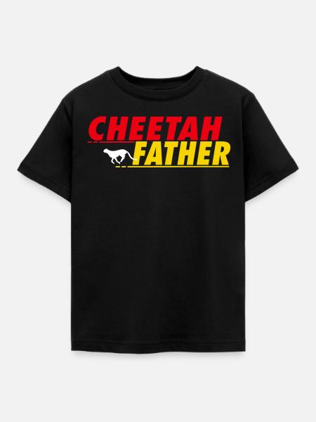 Cheetah Father - Kinder T-Shirt - Schwarz