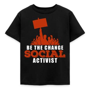Soziale Gerechtigkeit Protest - Kinder T-Shirt - Schwarz - Vorne - AI Model Kid Female (0cm)