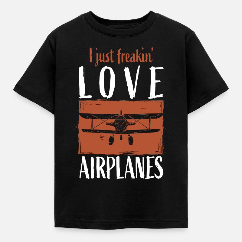 Flugzeug - Kinder T-Shirt - Schwarz