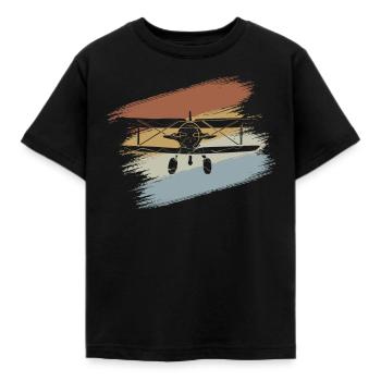 Airplane - Kids' T-Shirt - black - Front - AI Model Kid Female (0cm)