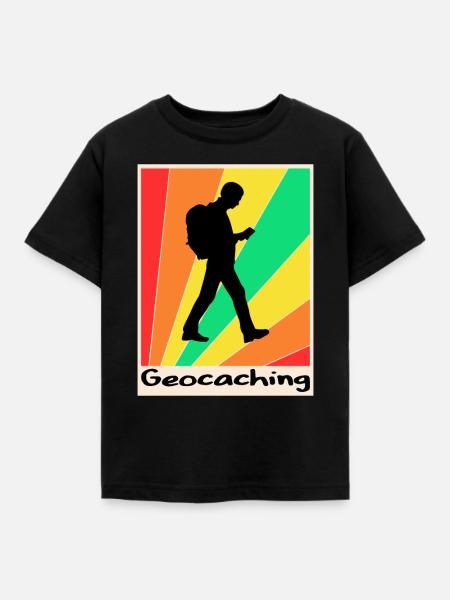 Geocaching poster Geocaching - Kinder T-Shirt - Schwarz