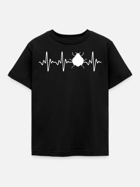 Ladybug Heartbeat - Kinder T-Shirt - Schwarz