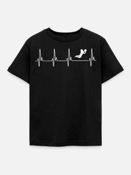 Football EKG - Kinder T-Shirt - Schwarz