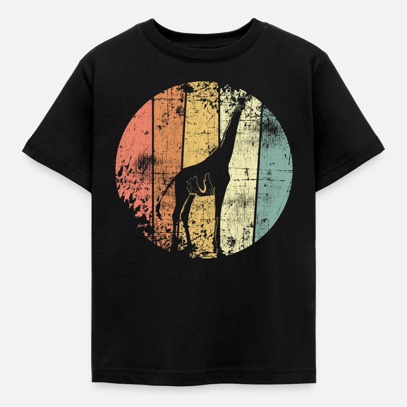 Giraffe retro - Kids' T-Shirt - black