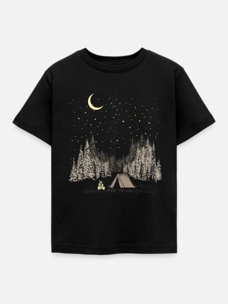 Wald Camping Geschenk - Kinder T-Shirt - Schwarz